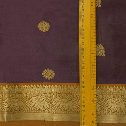 Brown And Mustard Kanchipuram Silk Saree For Festive Wear PV NYC 1744 - Silk Sari - Panjavarnam PV NYC 1744