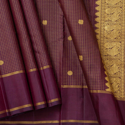 Maroon Kanchipuram Silk Saree For Festive Wear PV NYC 1759 - Silk Sari - Panjavarnam PV NYC 1759