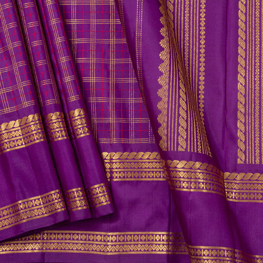 Magenta Kanchipuram Silk Saree For Wedding Wear PV NYC 1771 - Silk Sari - Panjavarnam PV NYC 1771
