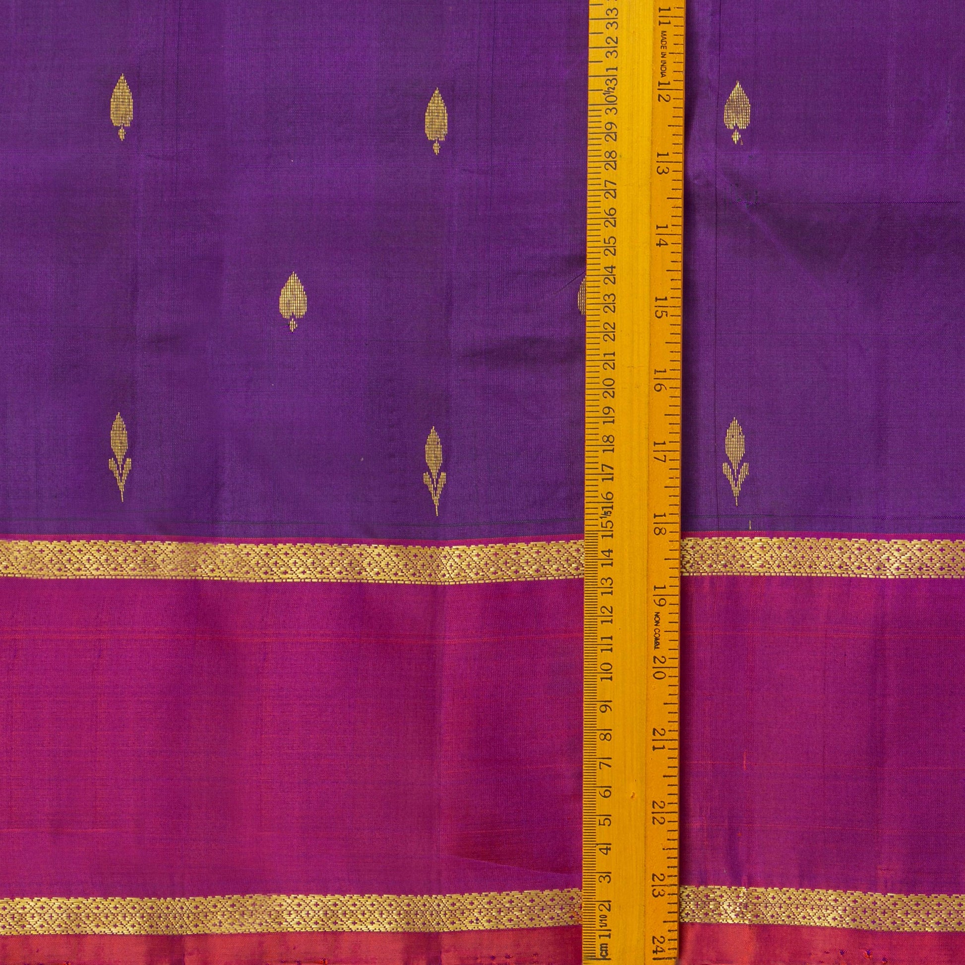 Purple And Magenta Kanchipuram Silk Saree For Festive Wear PV NYC 1872 - Silk Sari - Panjavarnam PV NYC 1872