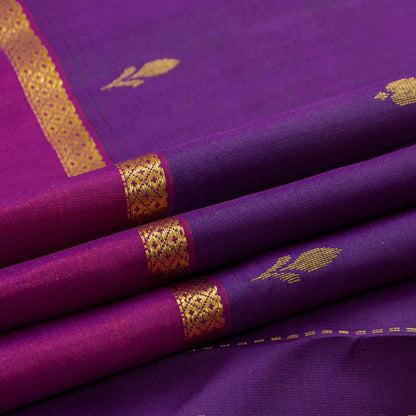 Purple And Magenta Kanchipuram Silk Saree For Festive Wear PV NYC 1872 - Silk Sari - Panjavarnam PV NYC 1872