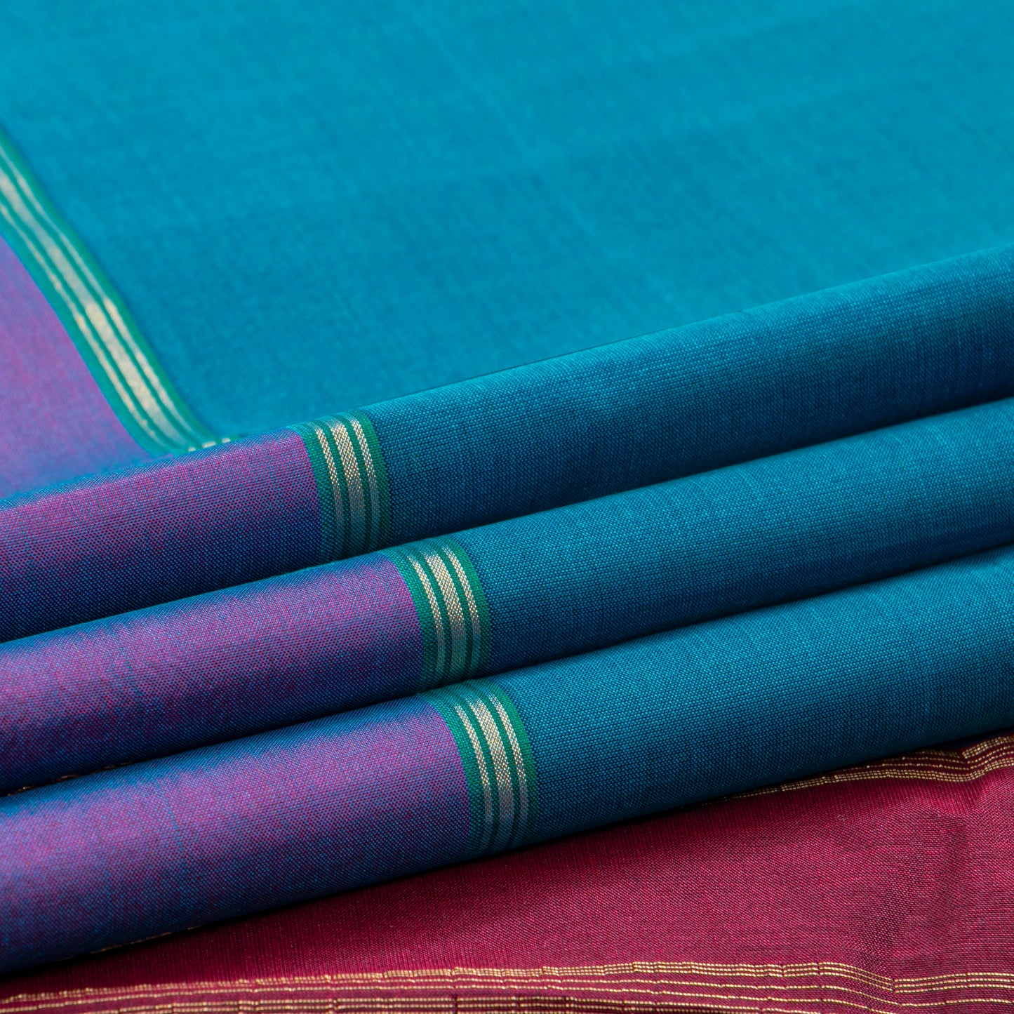 Blue And Maroon Kanchipuram Silk Saree For Festive Wear PV NYC 1820 - Silk Sari - Panjavarnam PV NYC 1820