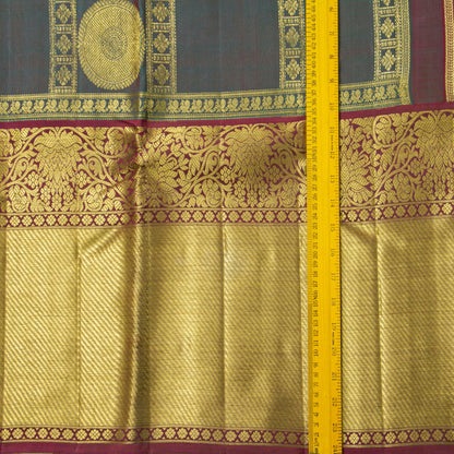 Manthulir Green And Maroon Kanchipuram Silk Saree For Wedding Wear PV NYC 1917 - Silk Sari - Panjavarnam PV NYC 1917