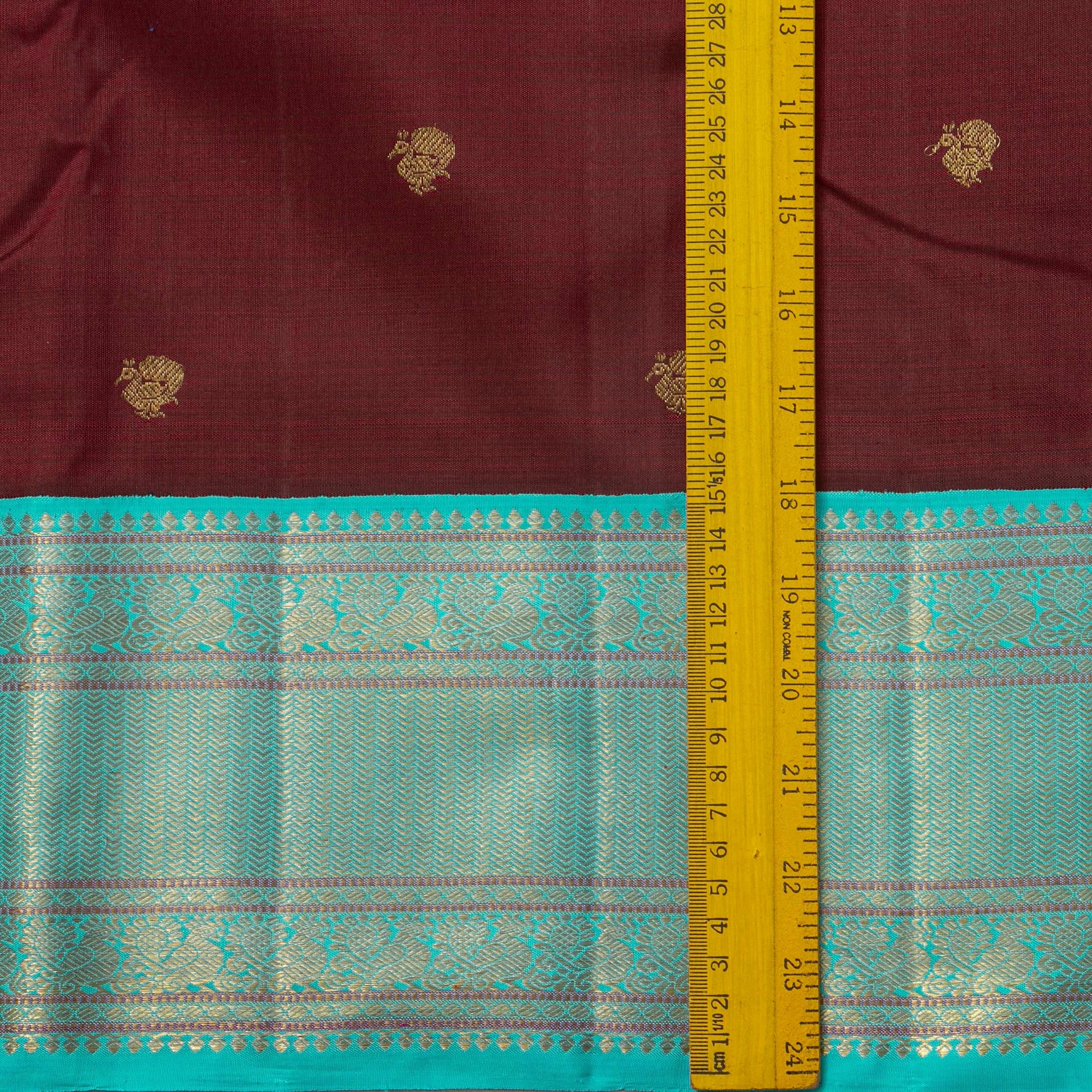 Brown And Anantha Blue Kanchipuram Silk Saree For Wedding Wear PV NYC 1920 - Silk Sari - Panjavarnam PV NYC 1920