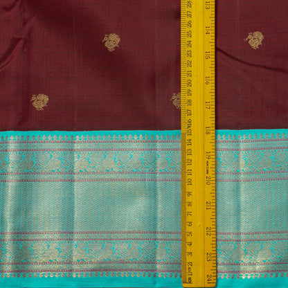 Brown And Anantha Blue Kanchipuram Silk Saree For Wedding Wear PV NYC 1920 - Silk Sari - Panjavarnam PV NYC 1920