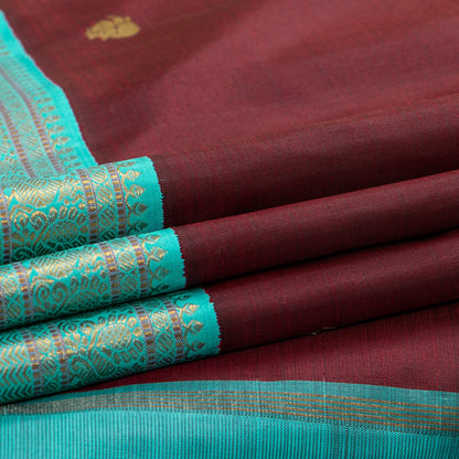 Brown And Anantha Blue Kanchipuram Silk Saree For Wedding Wear PV NYC 1920 - Silk Sari - Panjavarnam PV NYC 1920