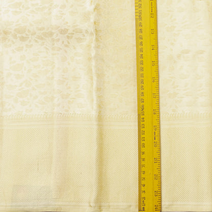 Off White Kanchipuram Silk Saree For Wedding Wear PV NYC 1832 - Silk Sari - Panjavarnam PV NYC 1832