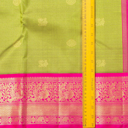 Green And PInk Kanchipuram Silk Saree For Wedding Wear PV NYC 1908 - Silk Sari - Panjavarnam PV NYC 1908