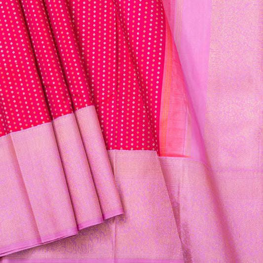 Pink Kanchipuram Silk Saree For Wedding Wear PV NYC 1842 - Silk Sari - Panjavarnam PV NYC 1842