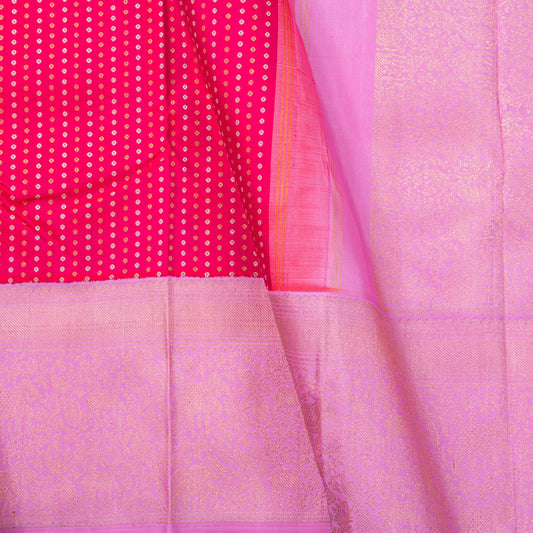 Pink Kanchipuram Silk Saree For Wedding Wear PV NYC 1842 - Silk Sari - Panjavarnam PV NYC 1842