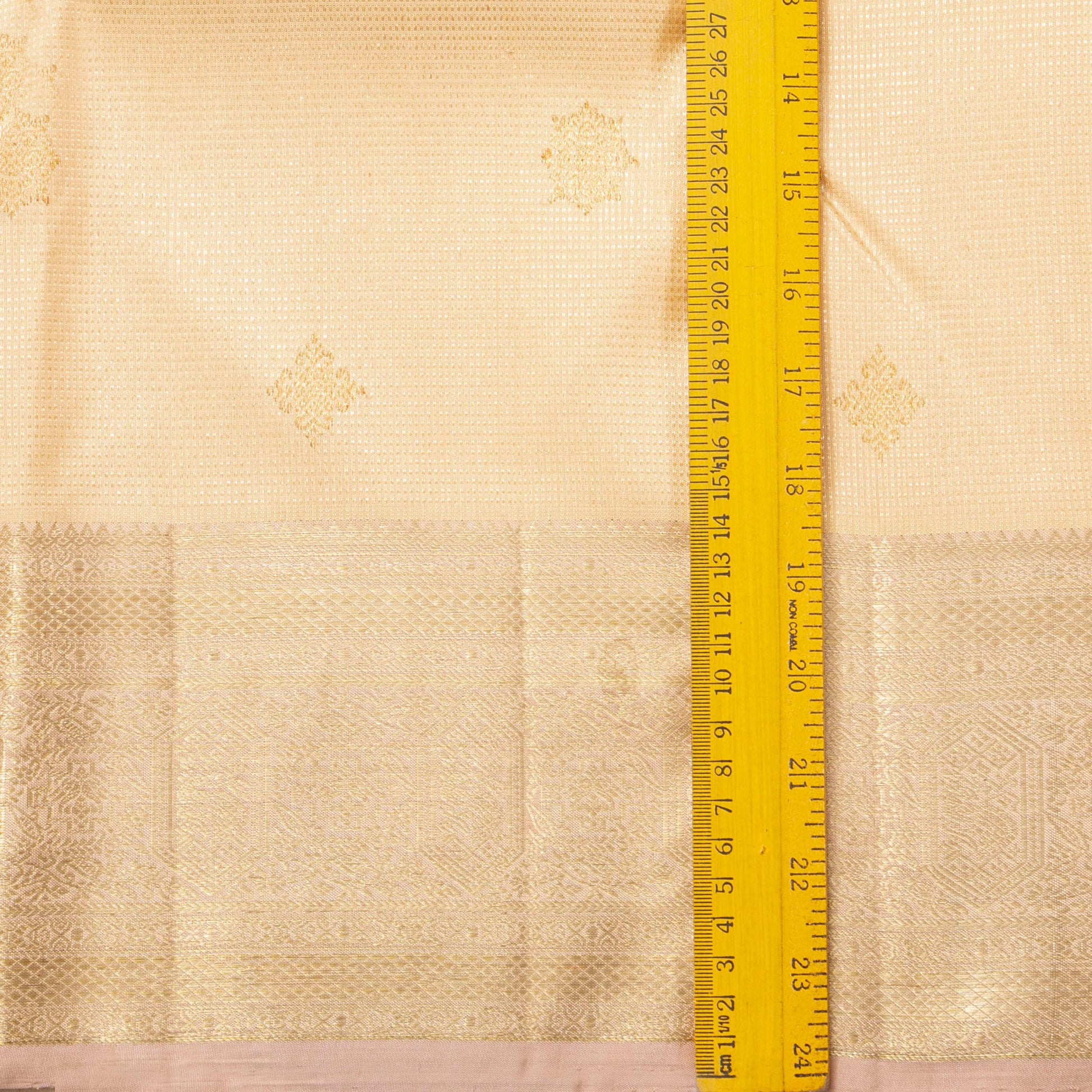 Off White Kanchipuram Silk Saree For Wedding Wear PV NYC 1883 - Silk Sari - Panjavarnam PV NYC 1883