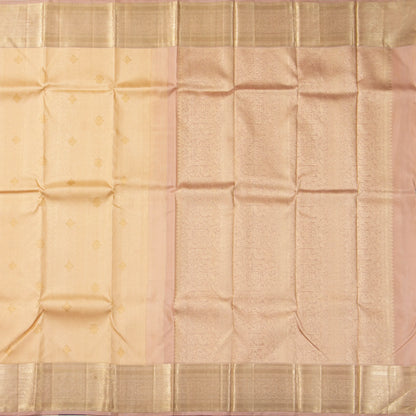 Off White Kanchipuram Silk Saree For Wedding Wear PV NYC 1883 - Silk Sari - Panjavarnam PV NYC 1883