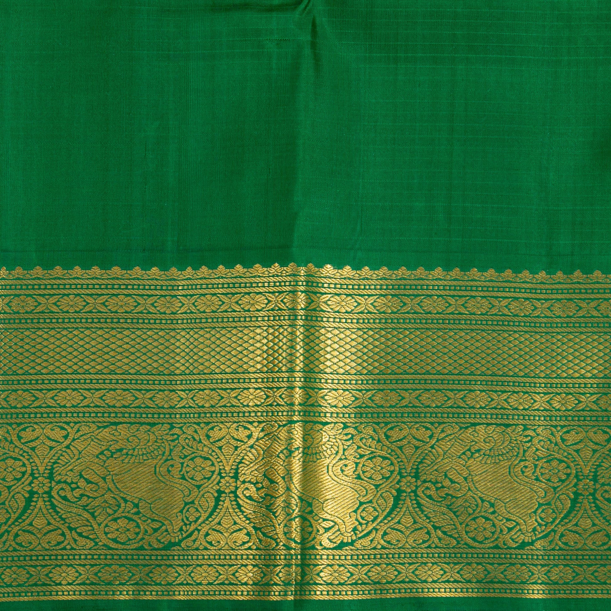 Mayilkazhuthu Blue And Green Kanchipuram Silk Saree For Festive Wear PV NYC 1930 - Silk Sari - Panjavarnam PV NYC 1930