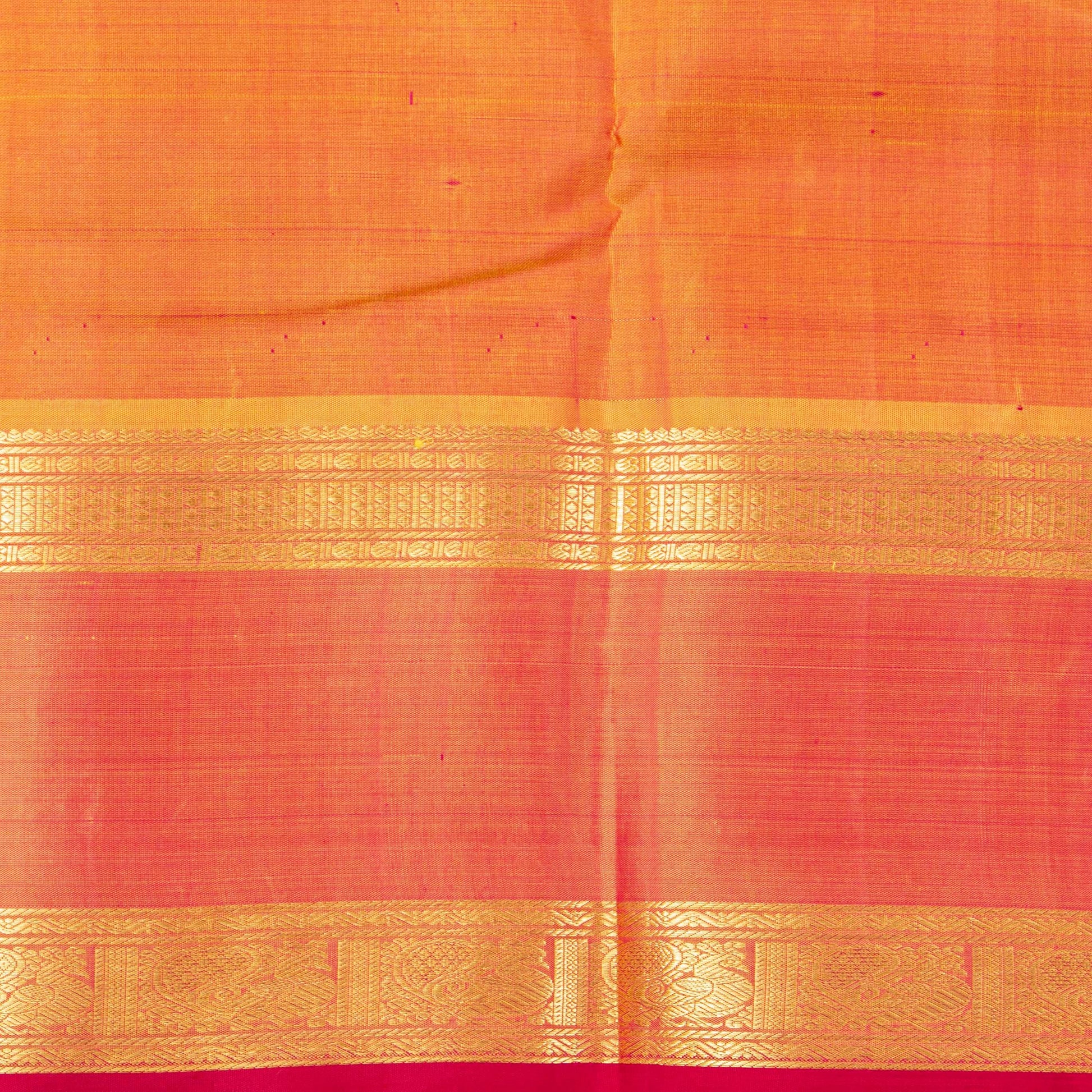 Blue And Orange Kanchipuram Silk Saree For Festive Wear PV NYC 1918 - Silk Sari - Panjavarnam PV NYC 1918
