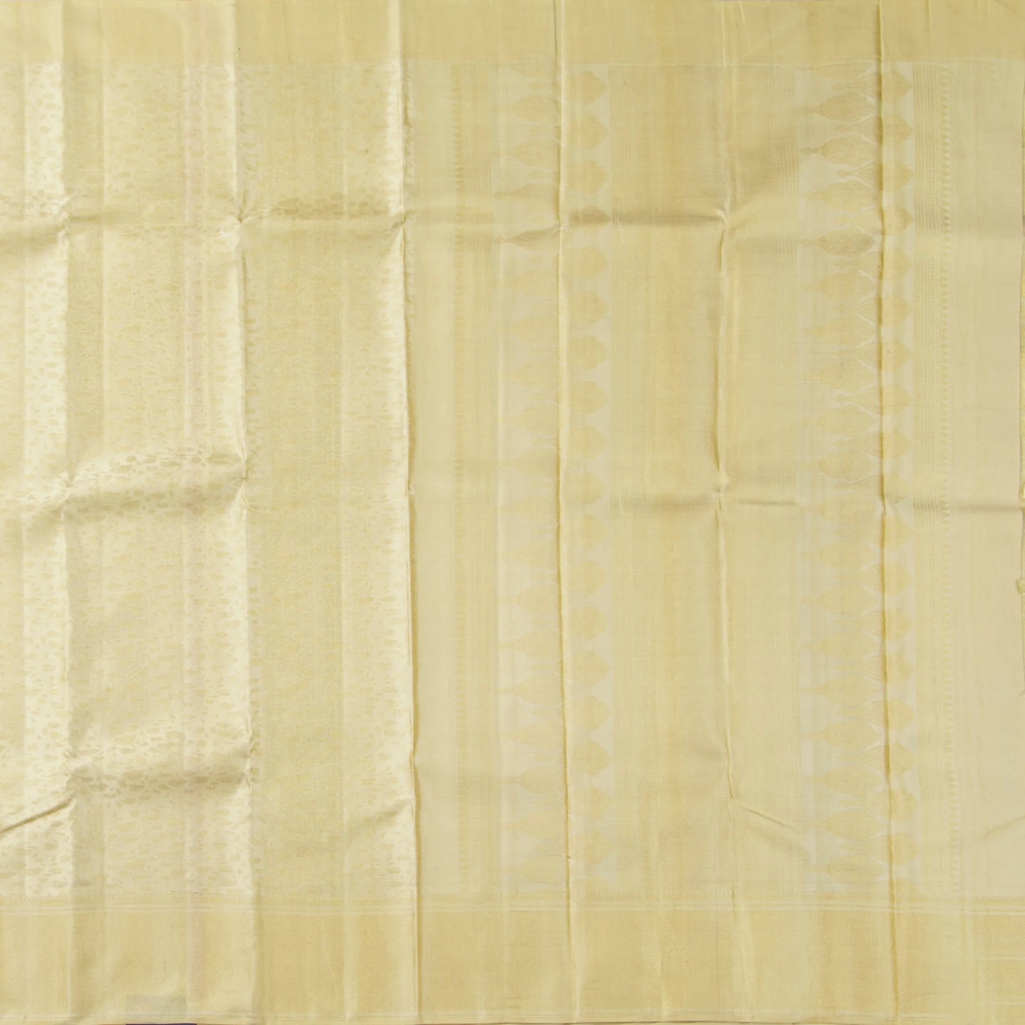 Off White Kanchipuram Silk Saree For Wedding Wear PV NYC 1832 - Silk Sari - Panjavarnam PV NYC 1832