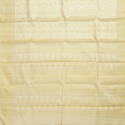 Off White Kanchipuram Silk Saree For Wedding Wear PV NYC 1832 - Silk Sari - Panjavarnam PV NYC 1832