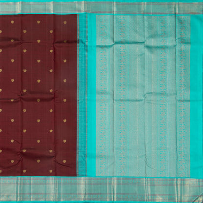 Brown And Anantha Blue Kanchipuram Silk Saree For Wedding Wear PV NYC 1920 - Silk Sari - Panjavarnam PV NYC 1920