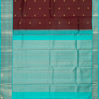 Brown And Anantha Blue Kanchipuram Silk Saree For Wedding Wear PV NYC 1920 - Silk Sari - Panjavarnam PV NYC 1920