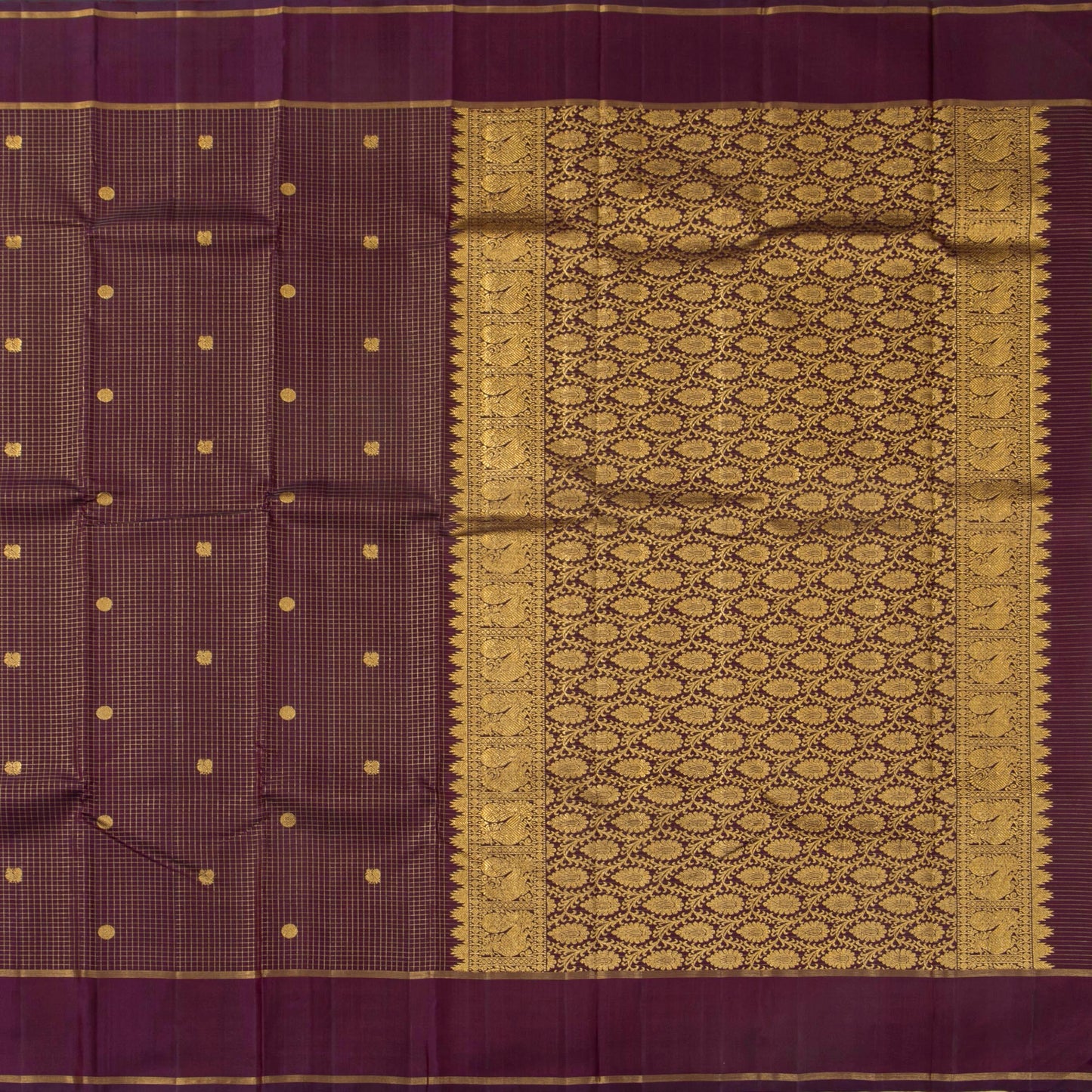 Maroon Kanchipuram Silk Saree For Festive Wear PV NYC 1759 - Silk Sari - Panjavarnam PV NYC 1759