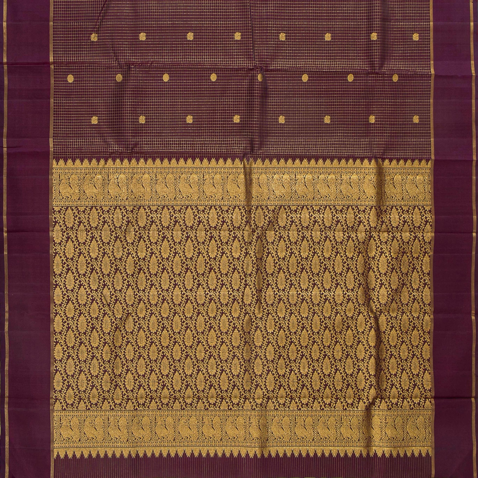 Maroon Kanchipuram Silk Saree For Festive Wear PV NYC 1759 - Silk Sari - Panjavarnam PV NYC 1759
