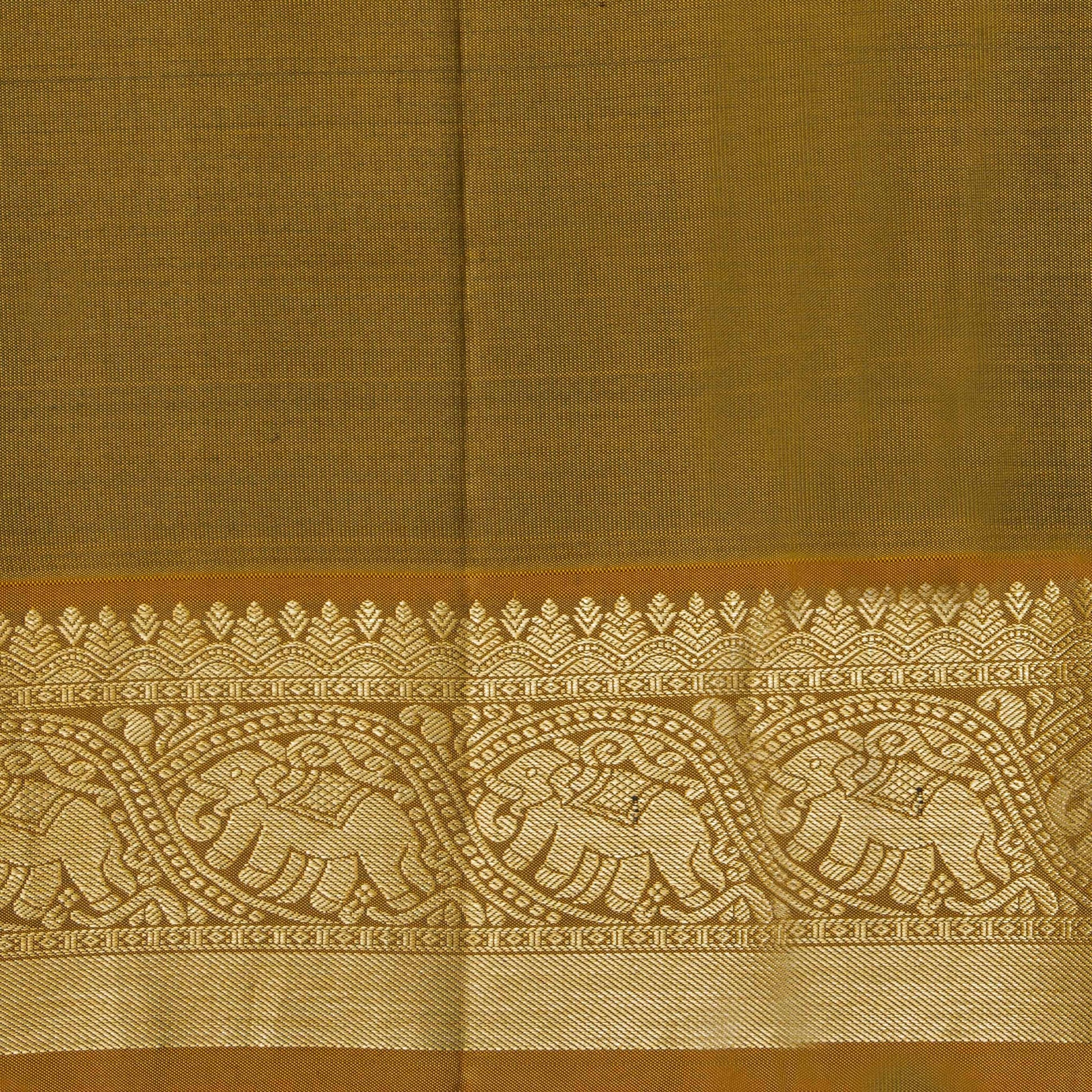 Brown And Mustard Kanchipuram Silk Saree For Festive Wear PV NYC 1744 - Silk Sari - Panjavarnam PV NYC 1744