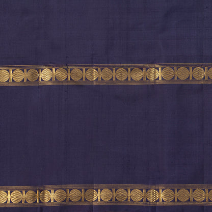 Orange And Navy Blue Kanchipuram Silk Saree For Festive Wear PV NYC 1789 - Silk Sari - Panjavarnam PV NYC 1789