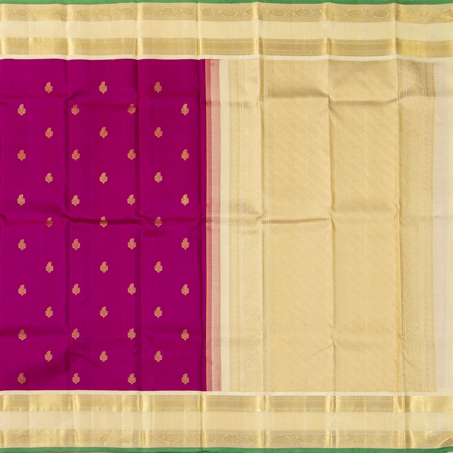 Pink And Off White Kanchipuram Silk Saree For Wedding Wear PV NYC 1794 - Silk Sari - Panjavarnam PV NYC 1794