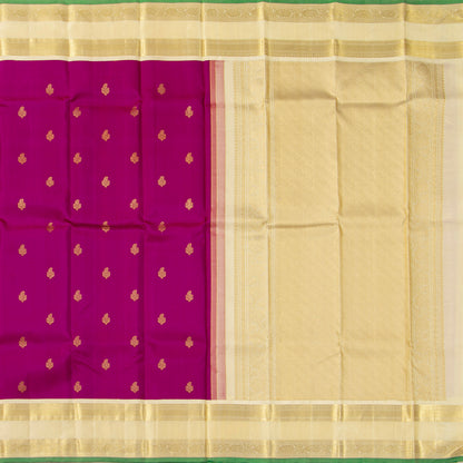 Pink And Off White Kanchipuram Silk Saree For Wedding Wear PV NYC 1794 - Silk Sari - Panjavarnam PV NYC 1794