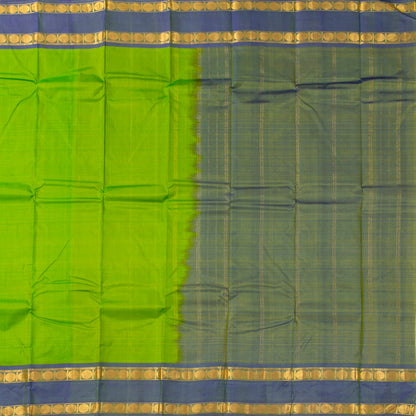 Green And Blue Kanchipuram Silk Saree For Festive Wear PV NYC 1858 - Silk Sari - Panjavarnam PV NYC 1858
