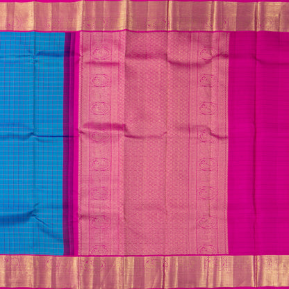 Blue And Pink Kanchipuram Silk Saree For Festive Wear PV NYC 1790 - Silk Sari - Panjavarnam PV NYC 1790