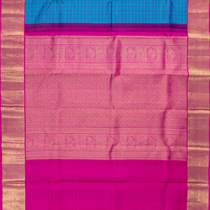 Blue And Pink Kanchipuram Silk Saree For Festive Wear PV NYC 1790 - Silk Sari - Panjavarnam PV NYC 1790