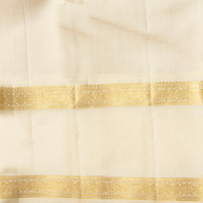 Pink And Off White Kanchipuram Silk Saree For Festive Wear PV NYC 1903 - Silk Sari - Panjavarnam PV NYC 1903