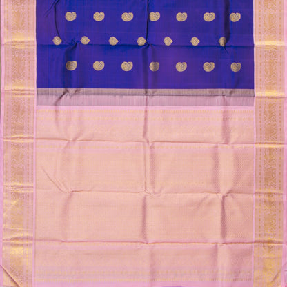Blue And Pastel Pink Kanchipuram Silk Saree For Festive Wear PV NYC 1755 - Silk Sari - Panjavarnam PV NYC 1755