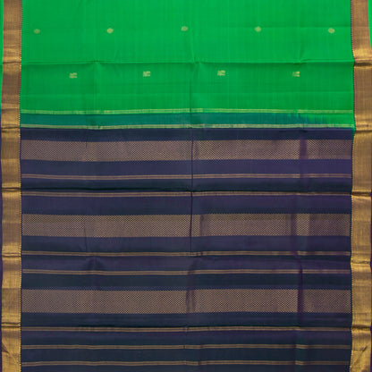 Green And Navy Blue Kanchipuram Silk Saree For Festive Wear PV NYC 1773 - Silk Sari - Panjavarnam PV NYC 1773