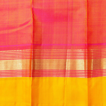 Green And Peach Kanchipuram Silk Saree For Festive Wear PV NYC 1936 - Silk Sari - Panjavarnam PV NYC 1936