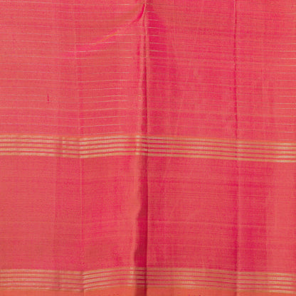 Pastel Pink And Peach Kanchipuram Silk Saree With Zari Checks For Festive Wear PV NYC 1835