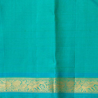 Purple And Turquoise Green Kanchipuram Silk Saree For Festive Wear PV NYC 1889