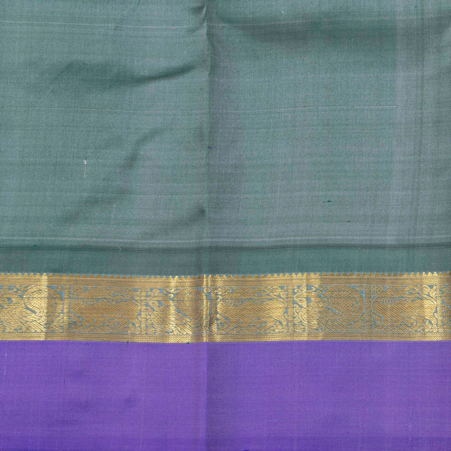 Pastel Peach And Lilac Kanchipuram Silk Saree For Festive Wear PV NYC 1857