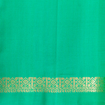 Pink And Green Kanchipuram Silk Saree For Festive Wear PV NYC 1874