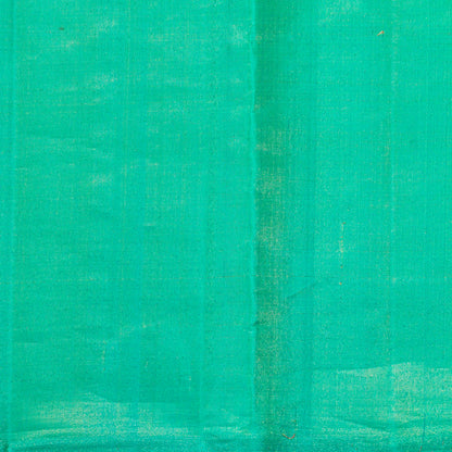 Teal Tissue Kanchipuram Silk Saree Without Border For Festive Wear PV NYC 1853