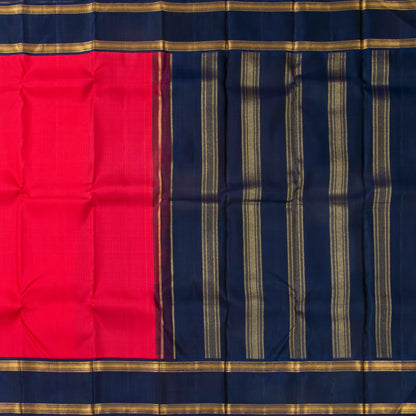 Pink And Navy Blue Kanchipuram Silk Saree For Festive Wear PV NYC 1905 - Silk Sari - Panjavarnam PV NYC 1905