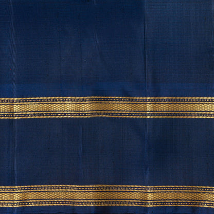 Pink And Navy Blue Kanchipuram Silk Saree For Festive Wear PV NYC 1905 - Silk Sari - Panjavarnam PV NYC 1905