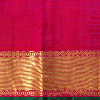 Dark Pink Kanchipuram Silk Saree In Aiyiram Butta Design For Bridal Wear PV NYC 1893