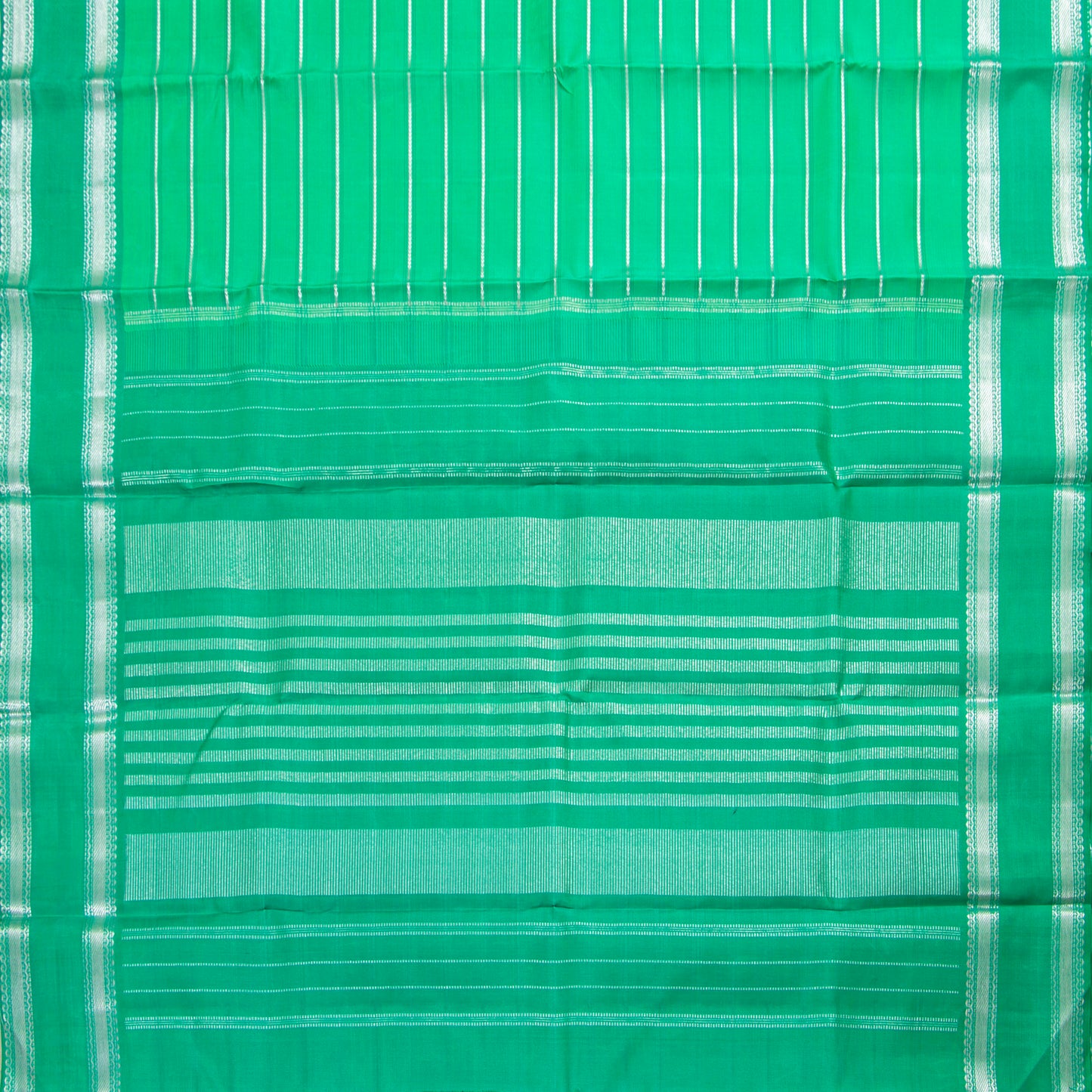 Green And Teal Kanchipuram Silk Saree For Festvie Wear PV NYC 1892