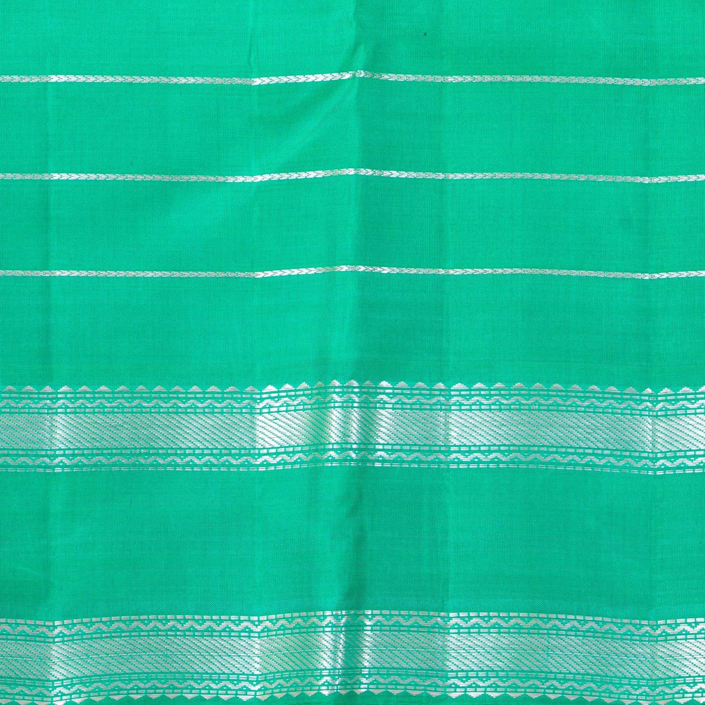 Green And Teal Kanchipuram Silk Saree For Festvie Wear PV NYC 1892