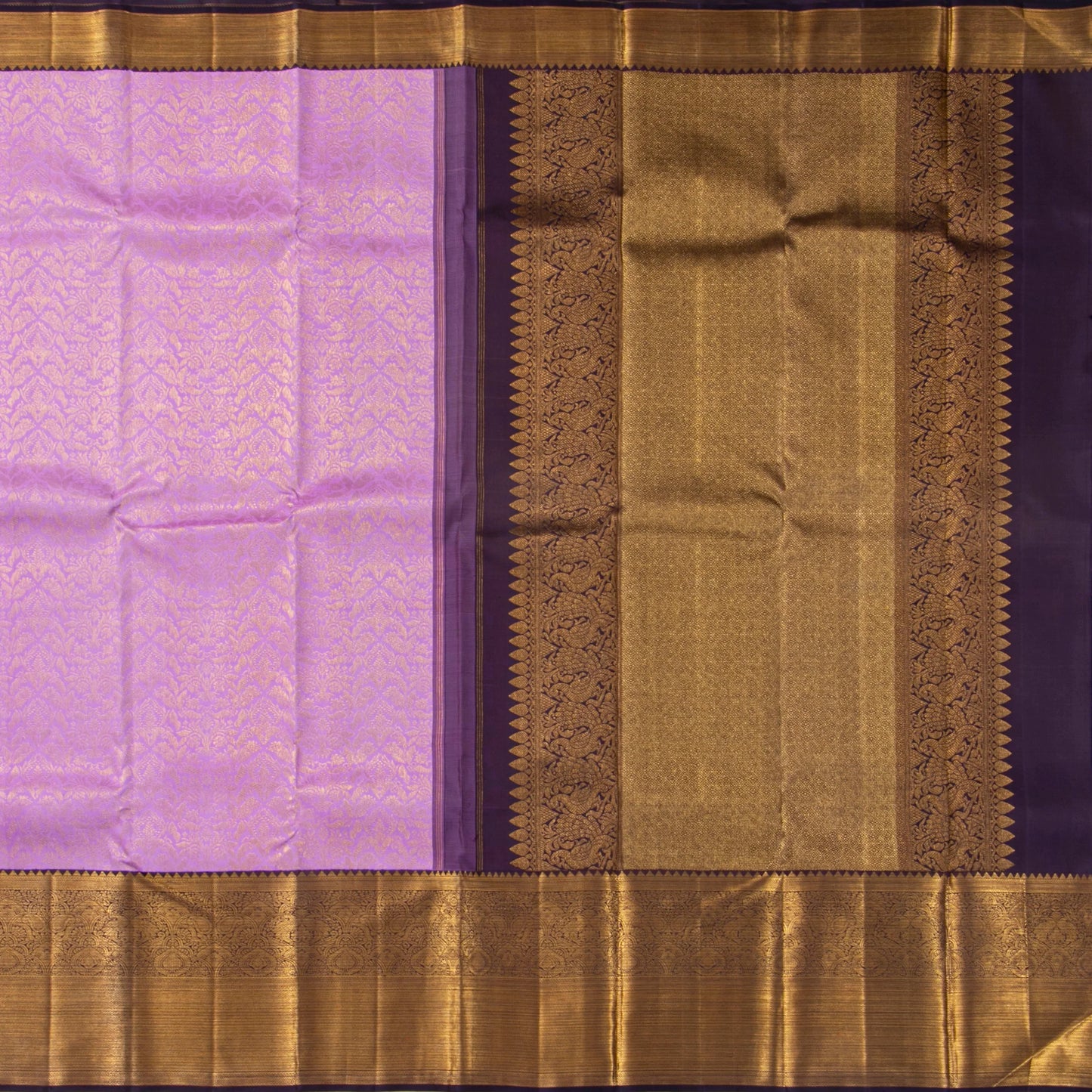 Lavender And Purple Kanchipuram Silk Saree For Bridal Wear PV NYC 1763 - Silk Sari - Panjavarnam PV NYC 1763