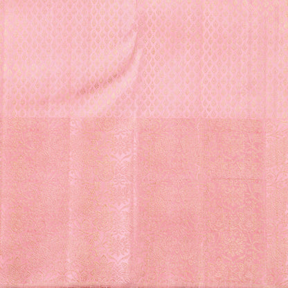 Orange And Pastel Pink Kanchipuram Silk Saree For Bridal Wear PV NYC 1764 - Silk Sari - Panjavarnam PV NYC 1764