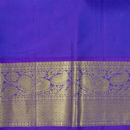 Cream And Violet Kanchipuram Silk Saree For Festive Wear PV NYC 1748