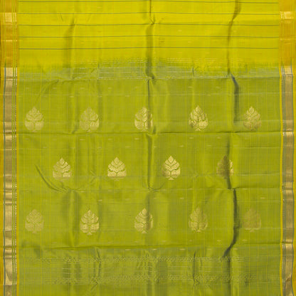 Light Green And Olive Kanchipuram Silk Saree For Festive Wear PV NYC 1861