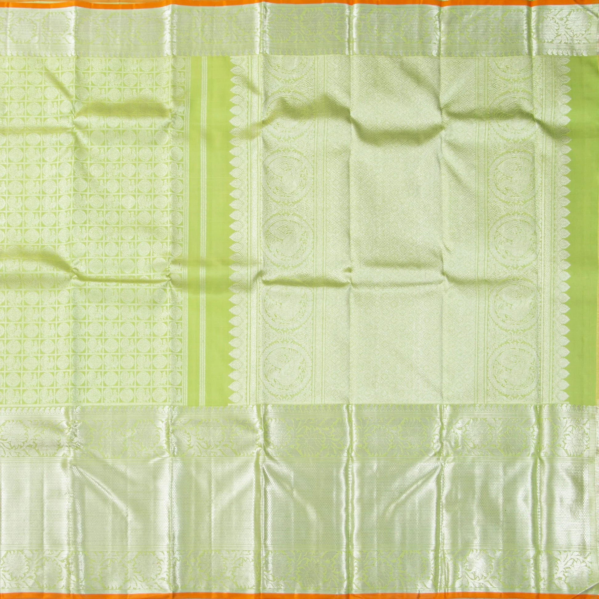 Pastel Green Kanchipuram Silk Saree For Festive Wear PV NYC 1902 - Silk Sari - Panjavarnam PV NYC 1902